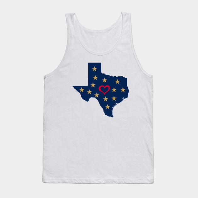 Texas Love and Shining Stars in the Lone Star State Tank Top by Star58